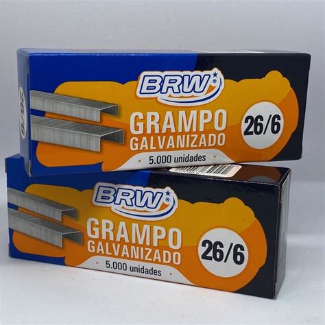 Grampo Galvanizado Para Grampeador 26 6 BRW 5 000 Unidades Shopee Brasil