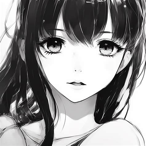 Bandw classic anime girl stare - Top Black And White PFP Anime (@pfp ...