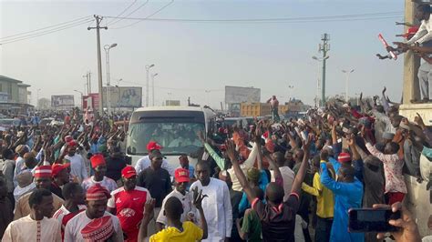 Massive Crowd Welcomes Governor Abba Yusuf Back To Kano Videoandpics