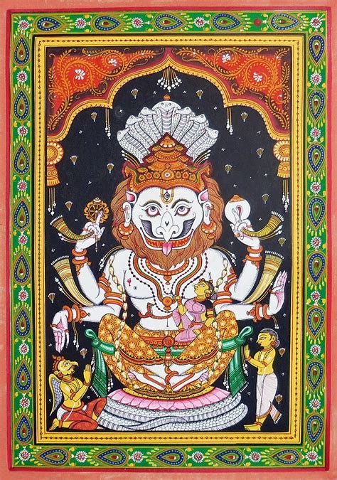 Narasimha Avatar | Lotus art, Indian art paintings, Mandala design art