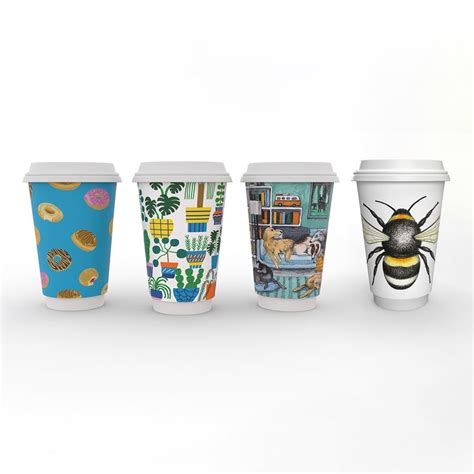 16oz Gallery Design Double Wall Hot Cup Tranquil Supplies