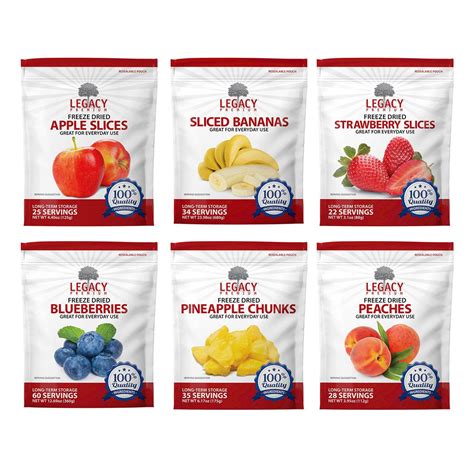 Legacy Essentials Assorted Freeze Dried Fruit Legacy Emergency Food