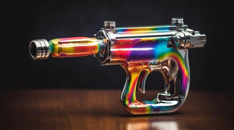 Premium AI Image | chrome metal airbrush acrylic color paint gun tool ...