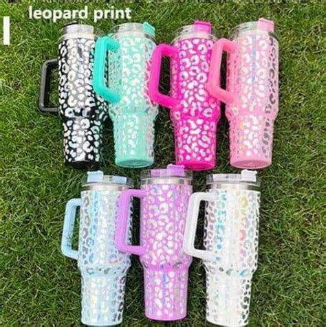 40oz Leopard Laser Engraved Holographic Tumbler Etsy