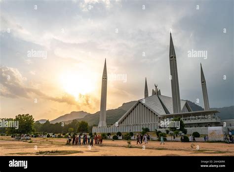 Islamabad Shah Faisal Masjid Mosque Picturesque View Of Parking Lot