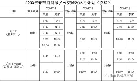 临淄长途汽车站，春节车次运行计划！腾讯新闻