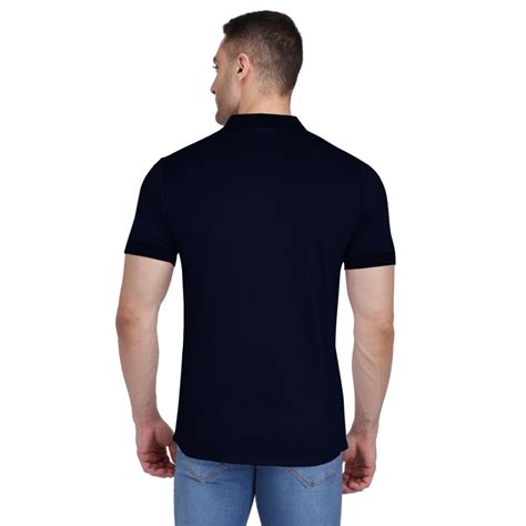 Short Sleeve Dryfit Collar T Shirt Navy Blue Gender Male Technics