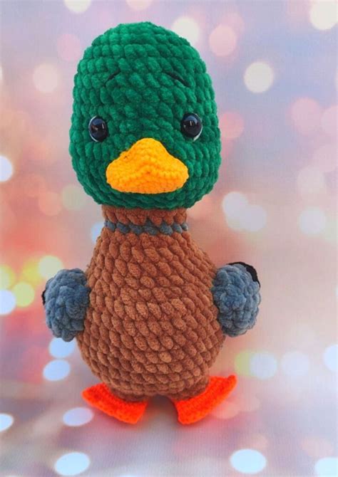 Mallard Duck Crochet Pattern Amigurumi Duckling Pattern Etsy