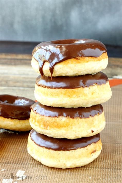 Baked Vanilla Donuts With Chocolate Frosting Call Me Pmc