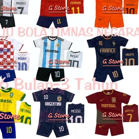 Jual Beli Segera BISA SETELAN BAJU BOLA ANAK TIMNAS NEGARA UMUR 6