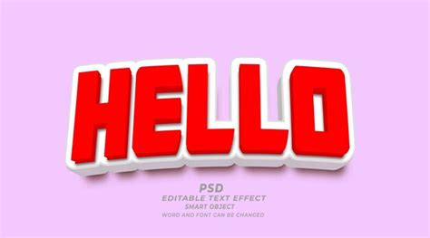 Hola Plantilla Psd De Photoshop Con Efecto De Texto Editable En D