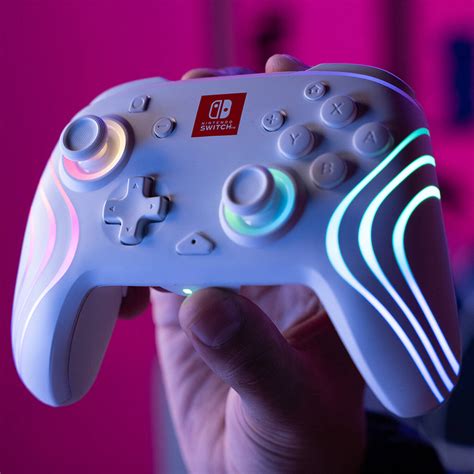 Pdp Afterglow Wave Wireless Led Controller For Nintendo Switch Nintendo Switcholed White