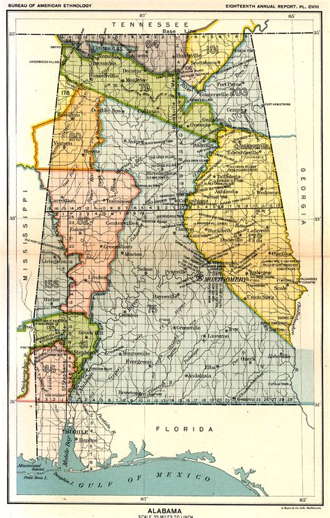 Indian Land Cessions In The U S Alabama Map 1 United States Digital Map Library