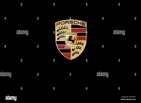 Porsche, Logo, Black background Stock Photo - Alamy
