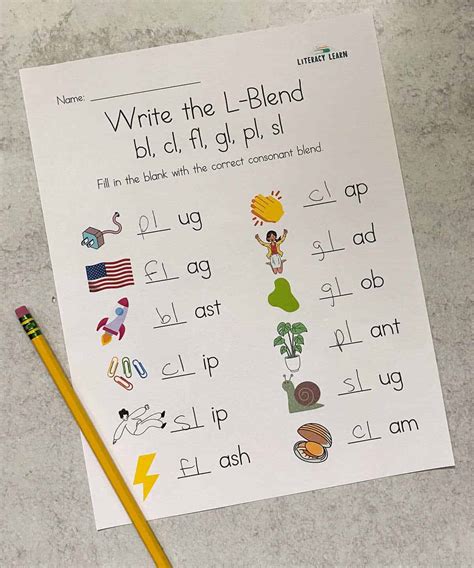 L Blends Worksheets Free Printables Literacy Learn Worksheets