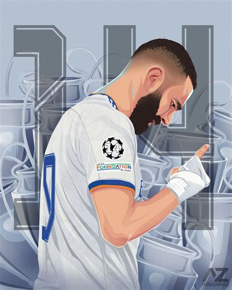 Karim Benzema Vector Art Real Madrid Team Real Madrid Football Club