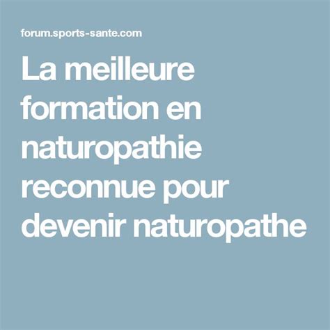 La Meilleure Formation En Naturopathie Reconnue Pour Devenir