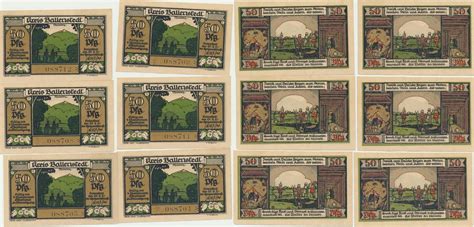 Ballenstedt 1921 Notgeldscheine Der Stadt 6 X 50 Pfennig MA Shops