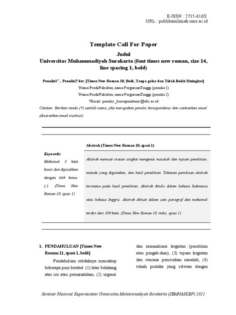 Template Call For Paper Pdf