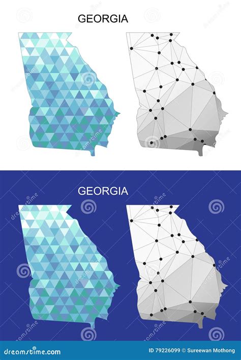 Mapa De Georgia En Estilo Poligonal Geom Trico Tri Ngulo Abstracto De