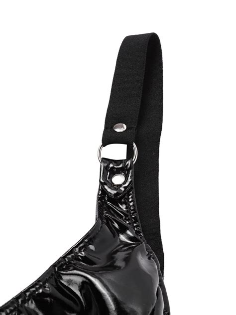 Wet Look Leather Bra Top With Mini G String Thong Beachwear Micro Bikini Mb Micro Bikini