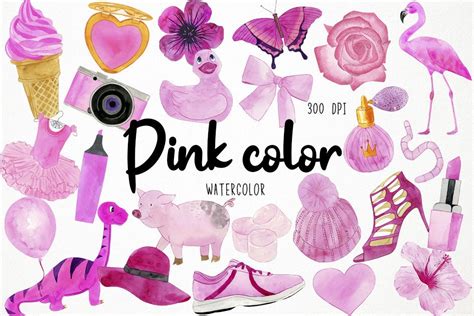 Watercolor Pink Color Clipart Graphic By Paulaparaula Creative Fabrica