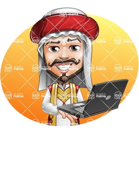 Traditional Arab Man Cartoon Vector Character Shape 3 Graphicmama