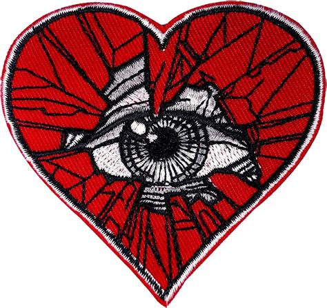 Amazon Obokata Iron On Patches Eye Red Heart Sew On Patch Punk