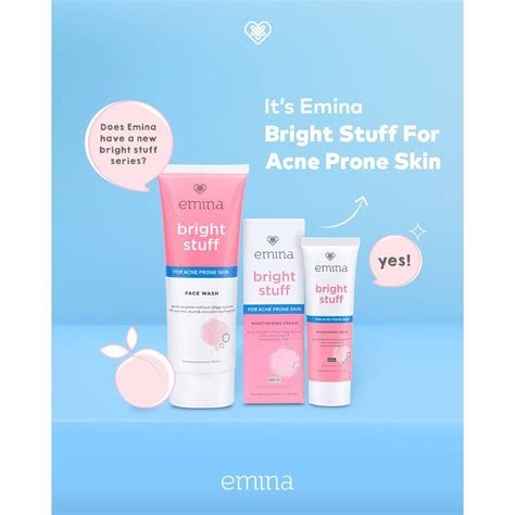 Jual EMINA Bright Stuff Face Wash For Acne Prone Skin 100ml 50ml