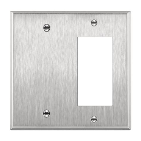 2 Gang Blank Duplex Outlet Metal Wall Plate TOPGREENER