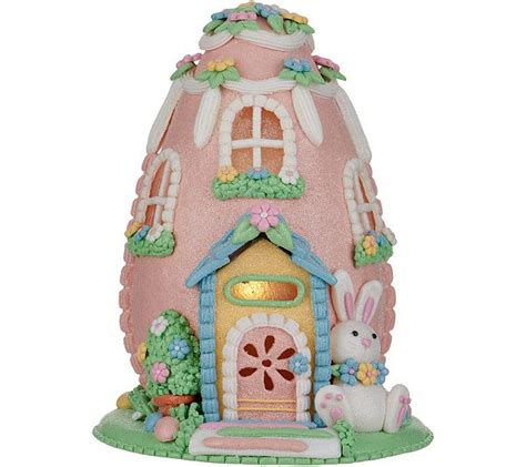 8 Illuminated Easter Egg Cottage By Valerie QVC Easter Eggs