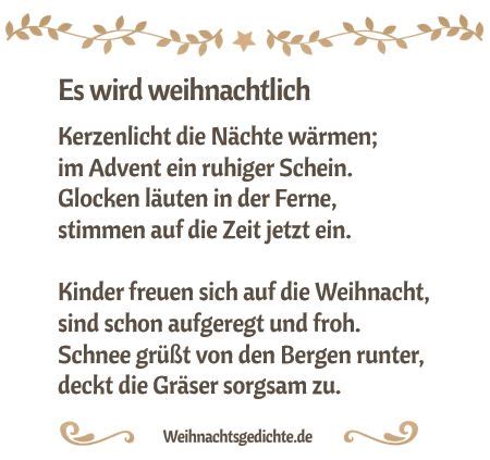 Es Wird Weihnachtlich Gedichte Zum Advent Weihnachten Gedichte