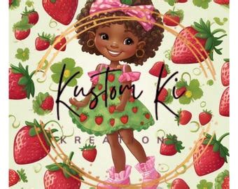 African American Strawberry Shortcake Baby Clipart Image Png Jpeg Pdf