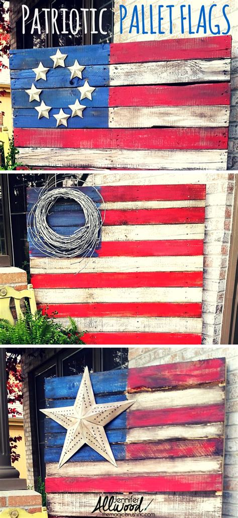 An American Flag Made Out Of Pallet Wood