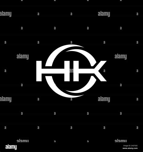 HK Monogram Logo Letter With Simple Shape And Circle Rounded Design