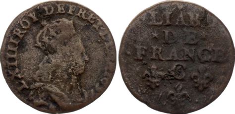 Pi Ce France Liard De France Au Buste Juv Nile Louis Xiv C Caen