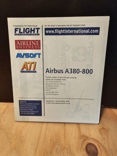 Flightglobal Aircraft Cutaway Poster Airbus A380 800 31x265 Inches