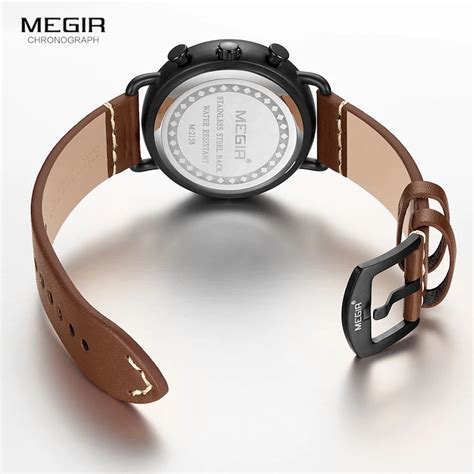 Megir Chronograph Luxury Fashion Leather Quartz Casual Watch For Men