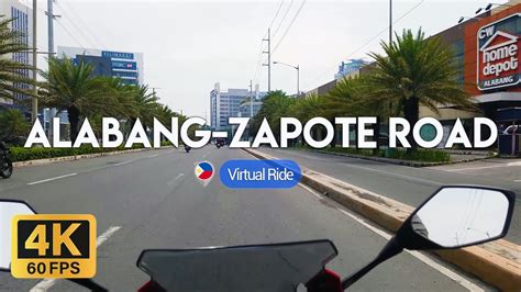 Virtual Ride Alabang Zapote Road Las Pinas To Muntinlupa MotoVlog 4K