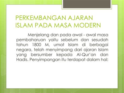 PPT PERKEMBANGAN ISLAM PADA MASA MODERN PowerPoint Presentation Free