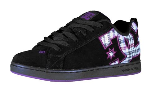 Dc Court Graffik Se Womens Shoe In Black Dark Purple Shoes