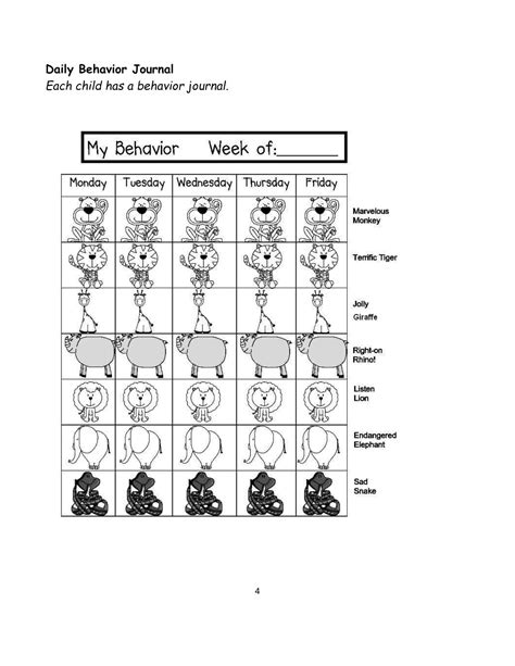 Free Printable Behavior Chart Templates Pdf Word Excel