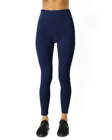 High Waisted Yoga Leggings Navy Blue Vetements