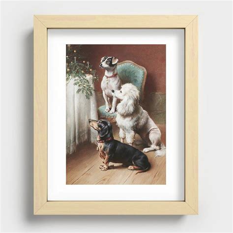 Christmas Dogs Recessed Framed Print