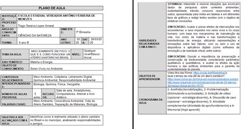 Modelo De Plano De Aula Pela Bncc