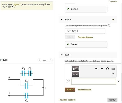 Solved Constants In The Figure Figure Each Capacitor Has F