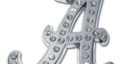 Alabama A Crystal Chrome Emblem Elektroplate