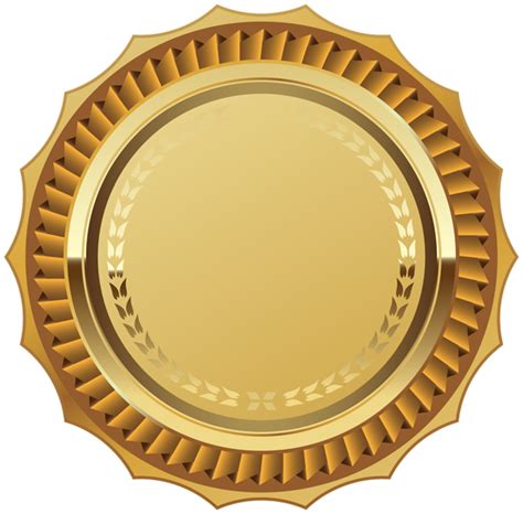 Gold Seal With Gold Ribbon Png Clipart Image Ribbon Png Gold Ribbon