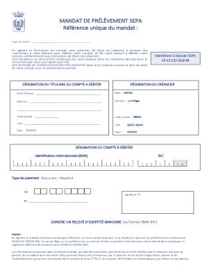 Fillable Online Mandat Sepa Vierge Fill And Sign Printable Template