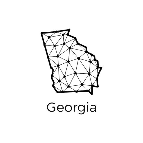 Premium Vector Georgia State Map Polygonal Illustration Made Of Lines